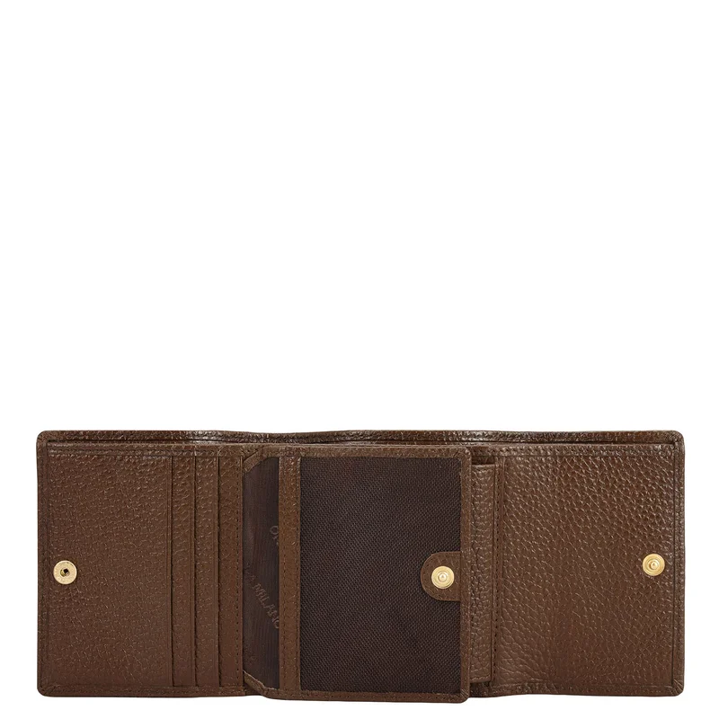 Da Milano Mocha Wax Leather Ladies Wallet - Mocha for Women | Best Price UAE